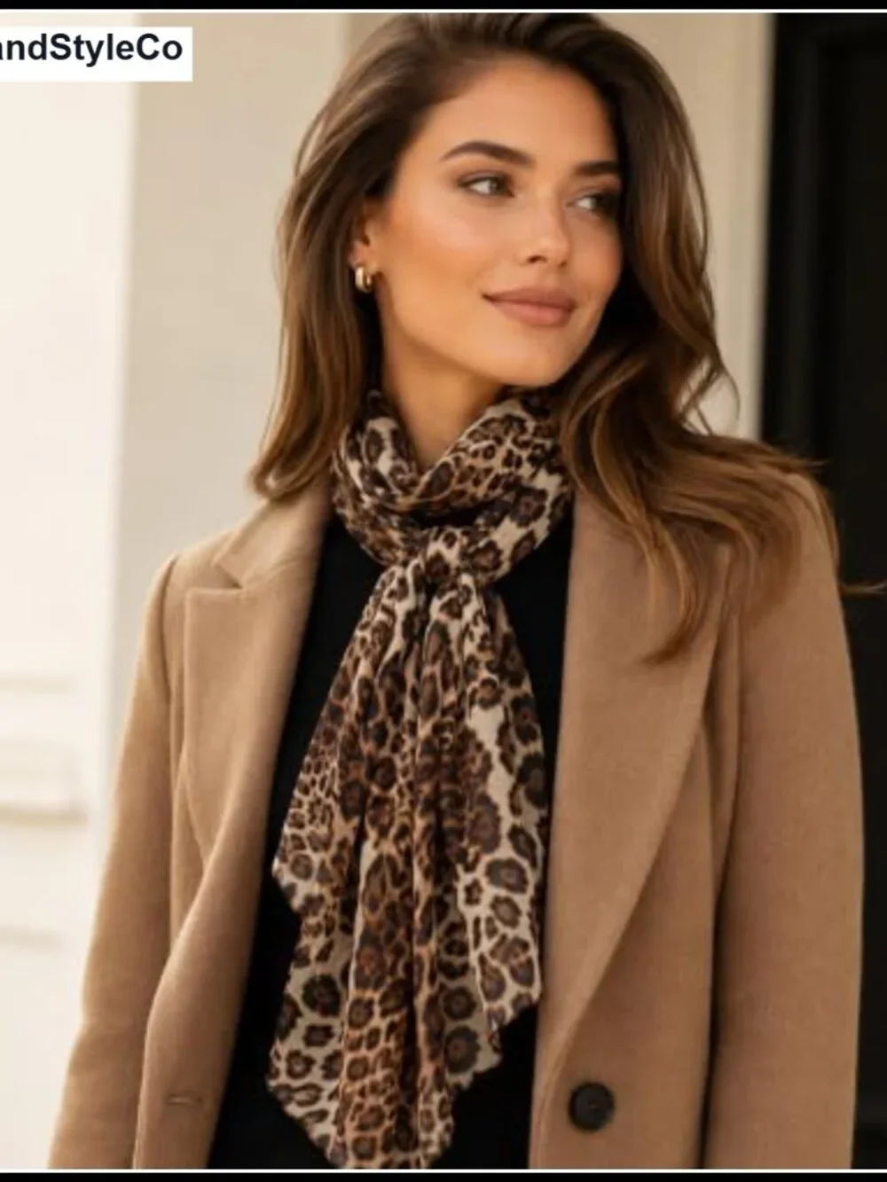 Silk Feel Leopard Print Scarf, Oversized Wrap, Fashion Scarf